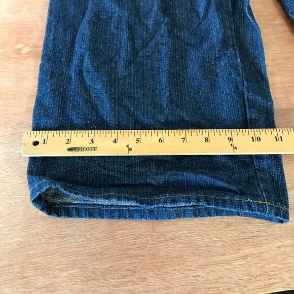 Rocawear Wide Leg Flare Jeans Women 20 Blue High Rise Dark Wash Stretch Skater - Picture 7 of 13